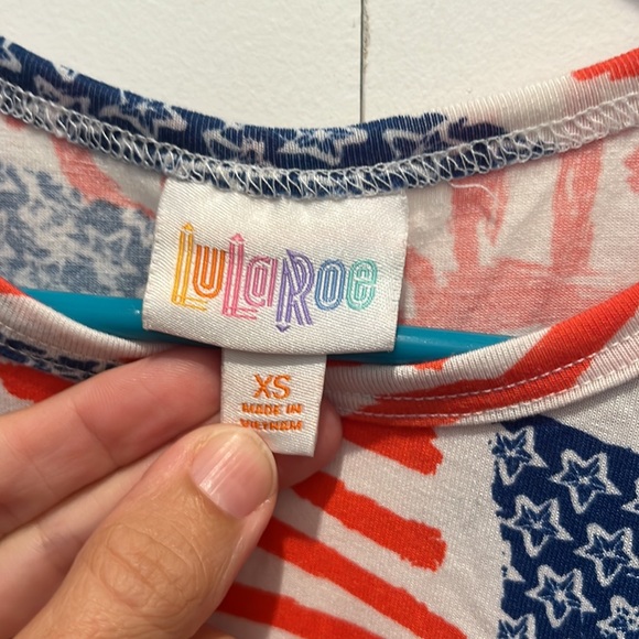 Lularoe American flag women’s Carly dress size xs Americana style high low - Picture 3 of 4